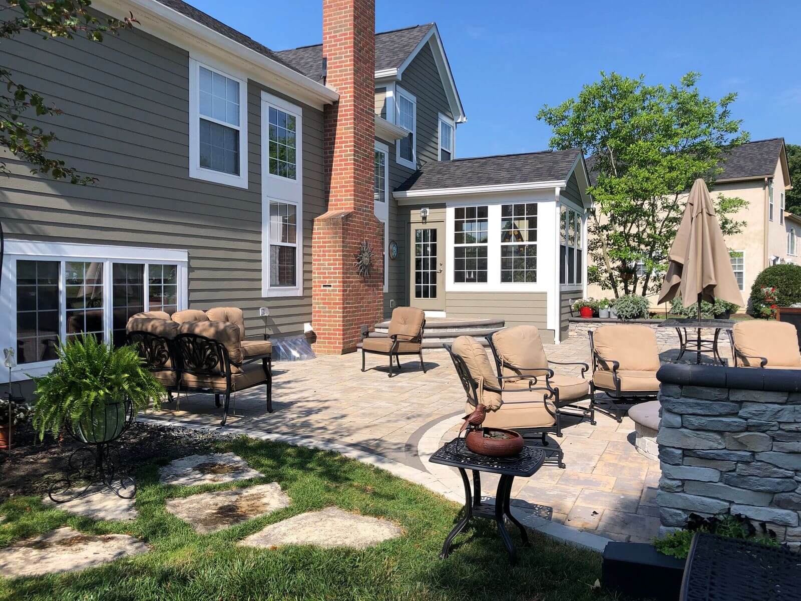 furnished paver patio